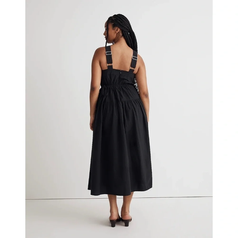Madewell Poplin Tiered Midi Dress - Size 4 - Picture 9 of 12